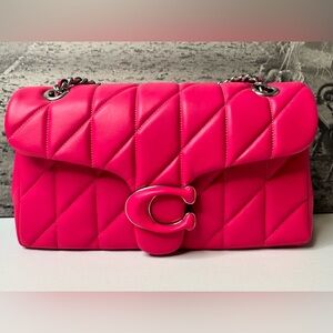 EUC Coach Quilted Tabby Shoulder Bag 26 in Dragonfruit Silver CP147